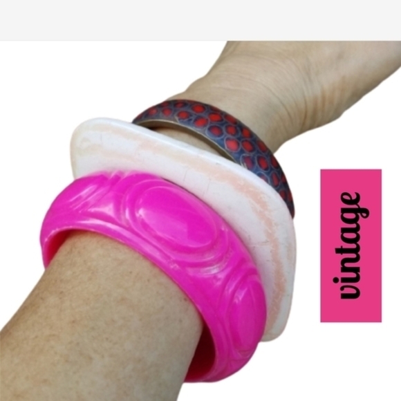 Pink.Vintage‎ bangle trio - Picture 1 of 10